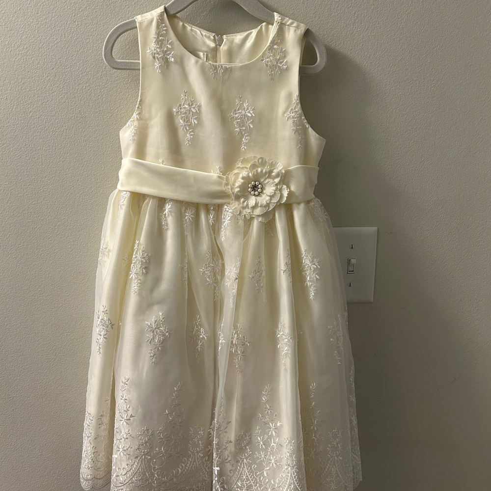 American Princess Cream Sleeveless A-Line Flower Girl Dress